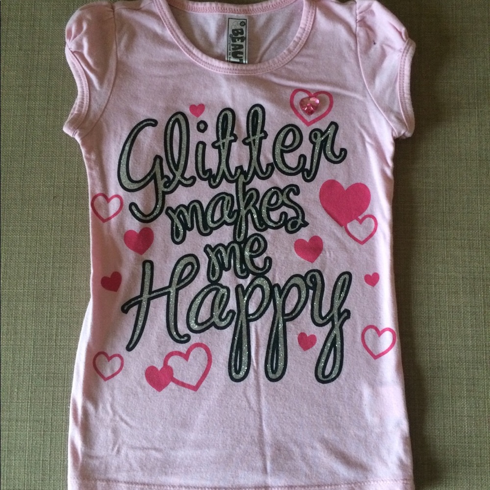 4T T-shirt Glitter Makes Me Happy 😃